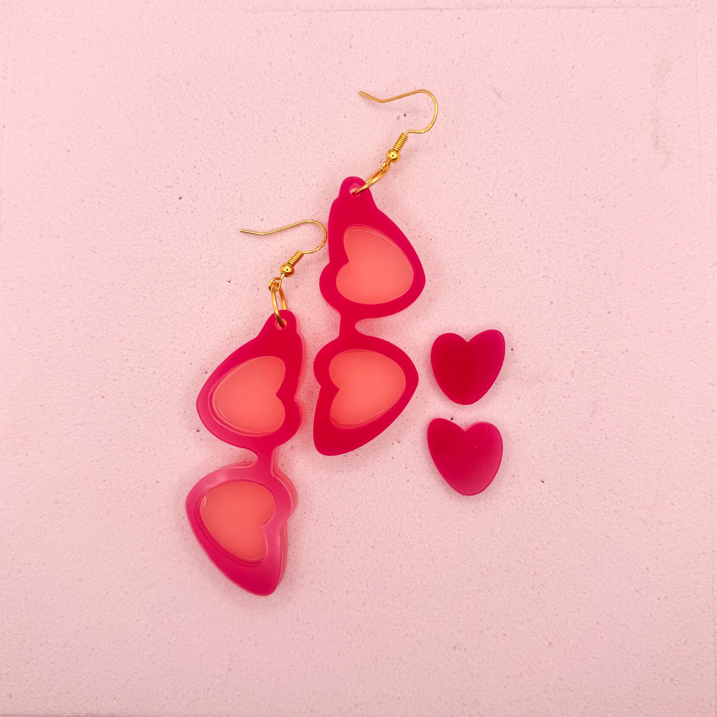 Heart Glasses and Stud Earring Set