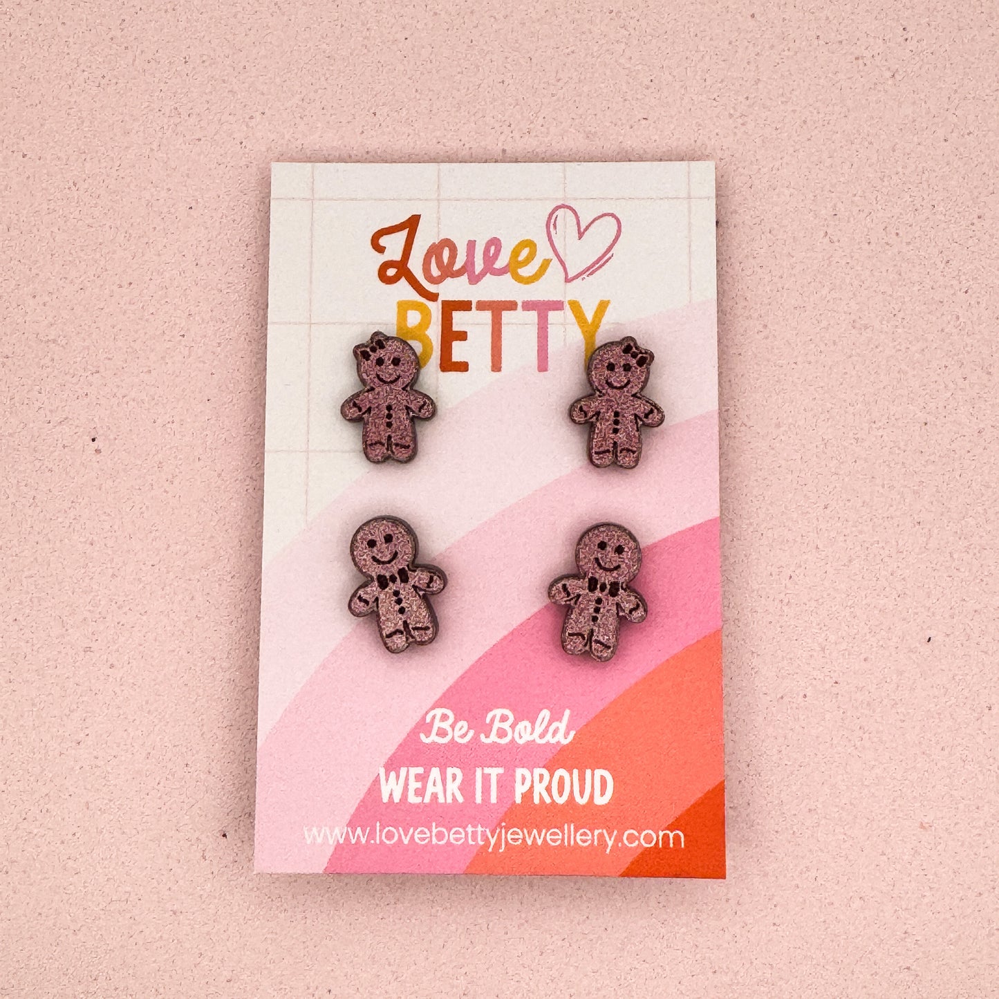 Gingerbread people studs